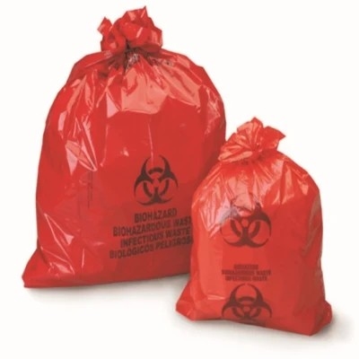 Сумки уничтожения отбросов красного Biohazard LDPE/HDPE медицинские