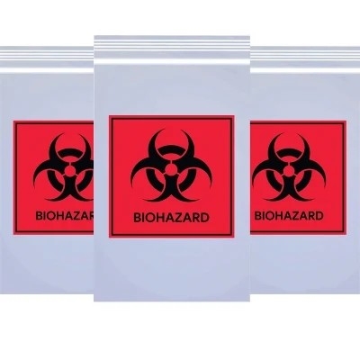 3 / Сумки Biohazard LDPE 4 слоев ясные медицинские Autoclavable для собрания образца